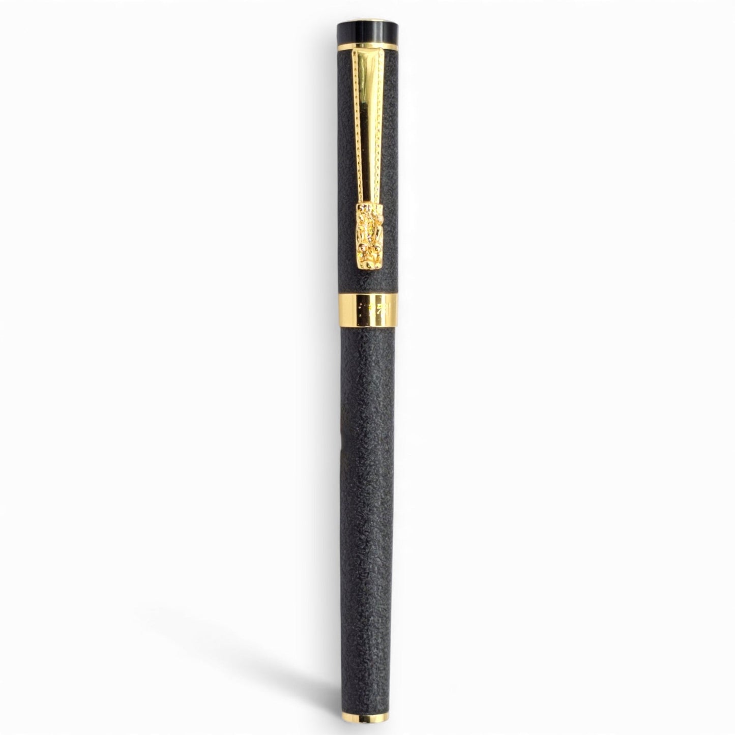 Textured Matte Black & Gold Ornate Executive Pen