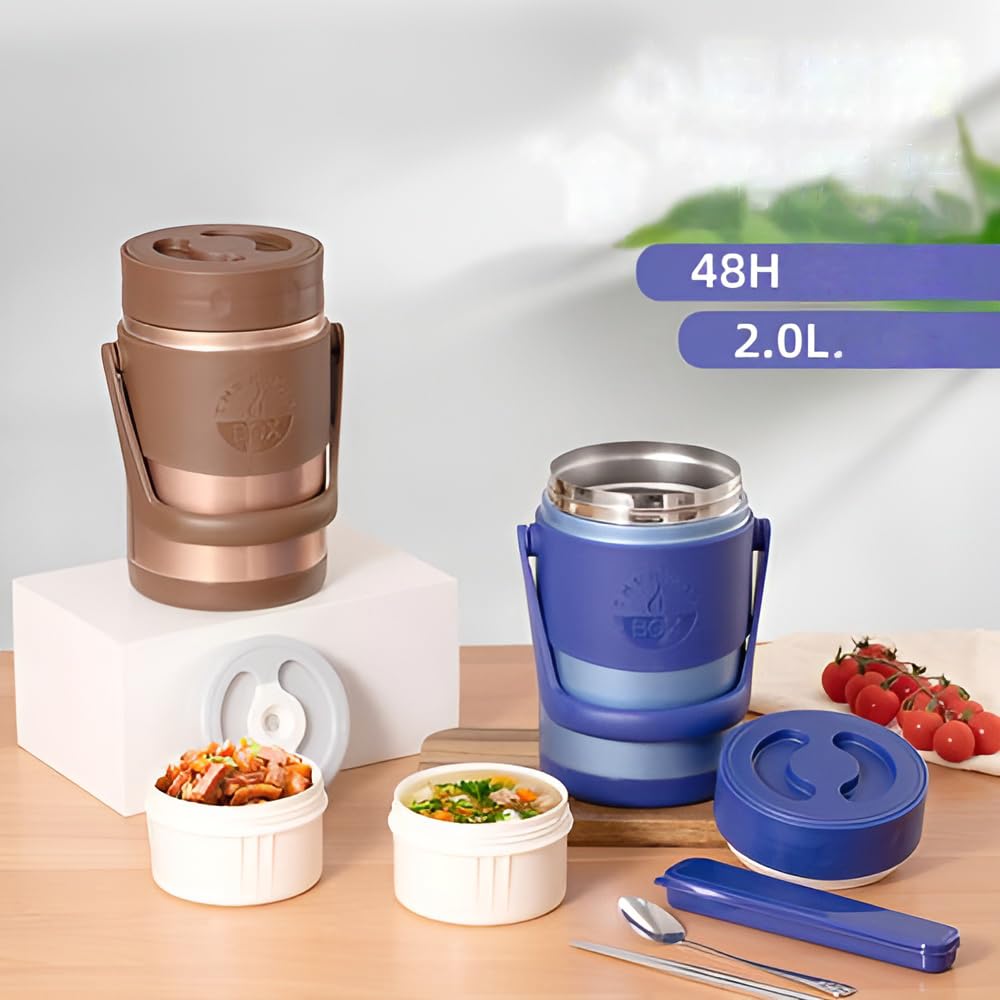 Relish Vaccum Insulated Lunch Box - 2 Compartment, 2000ml