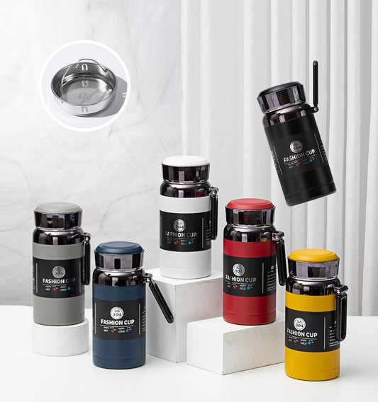 Venti Diamond Thermos Flask |SS304|for Tea Coffee Hotwater for 24Hours for School Office Travel Home Leak Proof 600/1100ML|BPA Free 100%| (1100ML, Red)