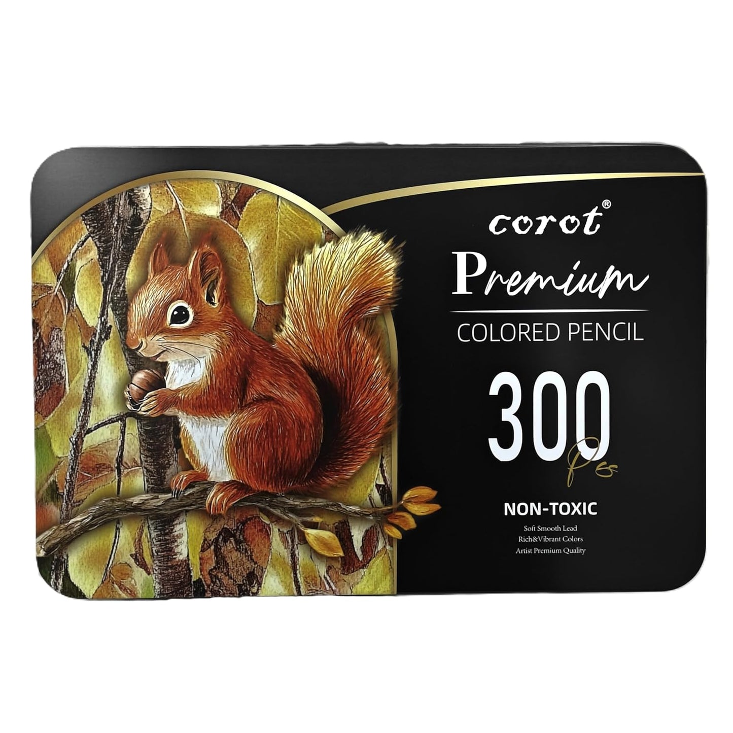 Corot Premium Coloured Pencils, 300 Pcs, Professional Art Set with Rich Vibrant Colours (Tin Box, 300Pcs)