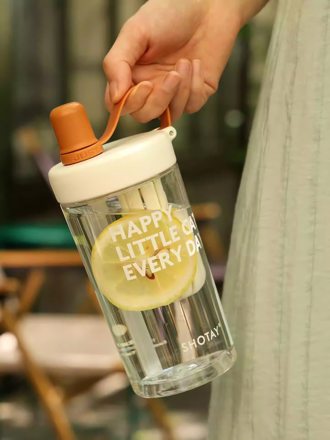 SHOTAY Water Bottle with Pop-Up Straw & Tea Infuser – ST 7164- 450ML
