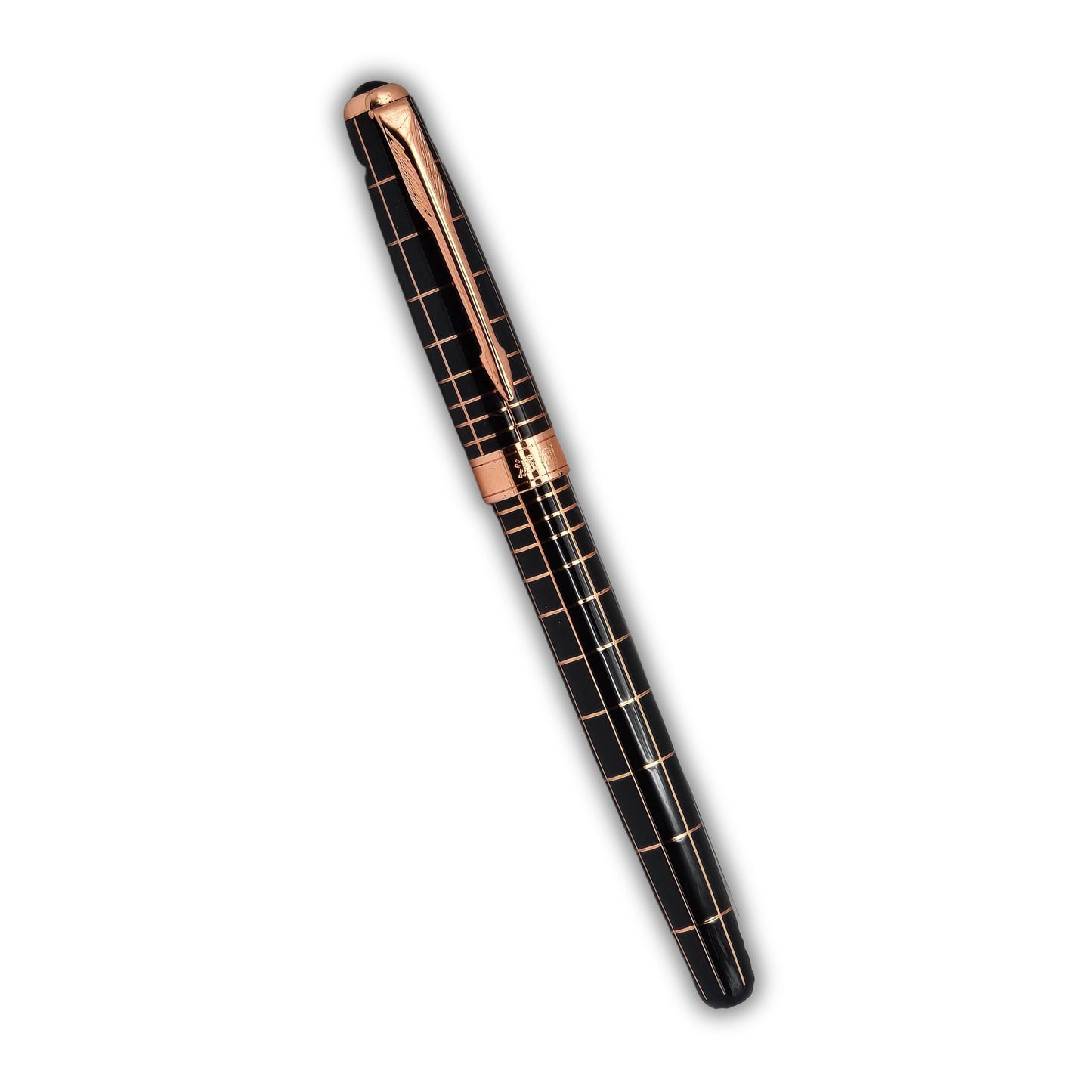 Modern Geometric Black & Rose Gold Executive Pen