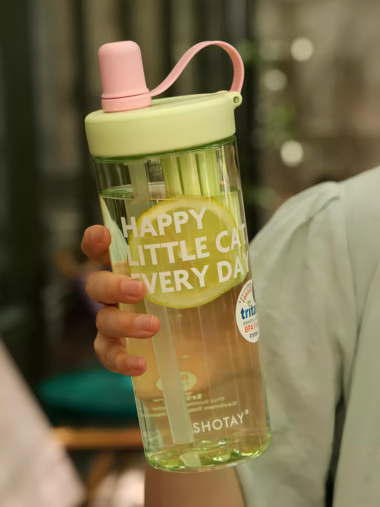 SHOTAY Water Bottle with Pop-Up Straw & Tea Infuser – ST 7164- 450ML