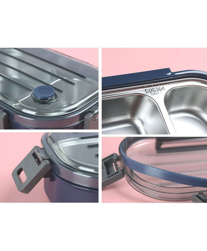 Leak-Proof Modular Lunch Box with Clear Lid & Spork