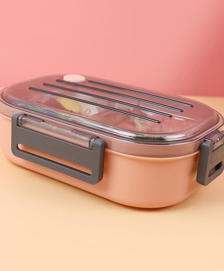 Leak-Proof Modular Lunch Box with Clear Lid & Spork