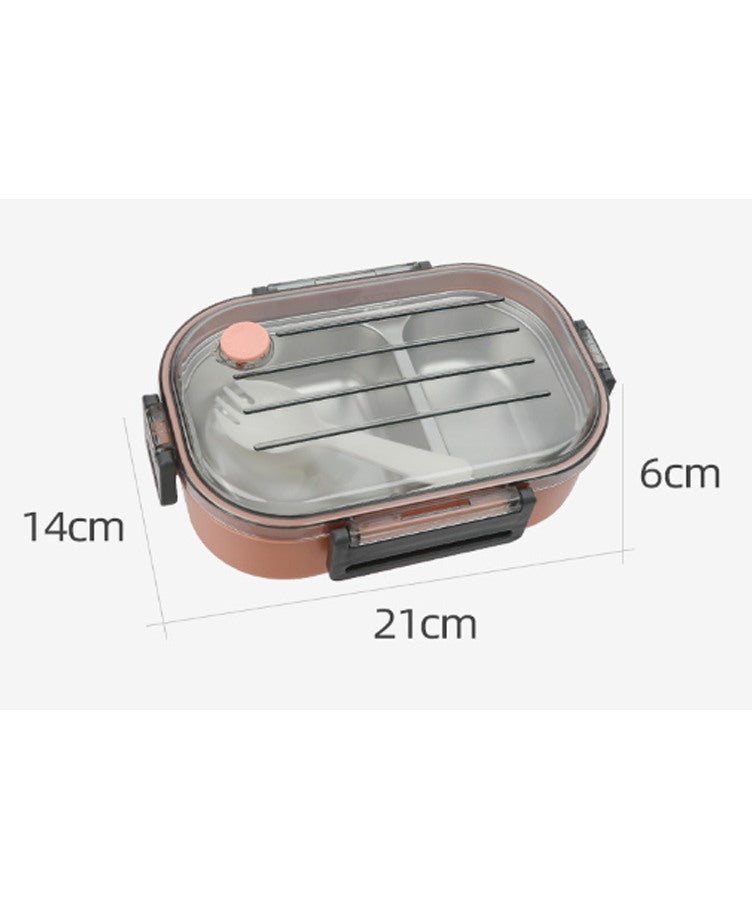 Leak-Proof Modular Lunch Box with Clear Lid & Spork