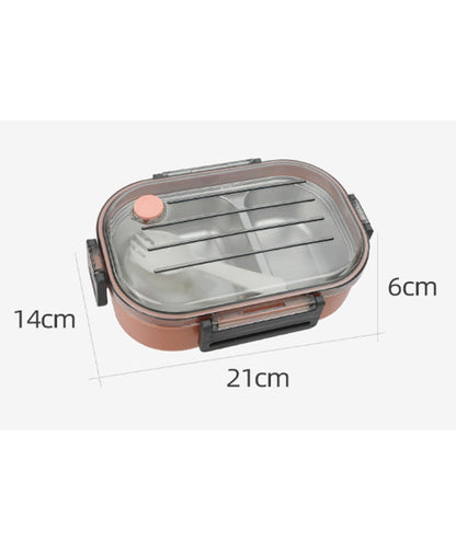 Leak-Proof Modular Lunch Box with Clear Lid & Spork