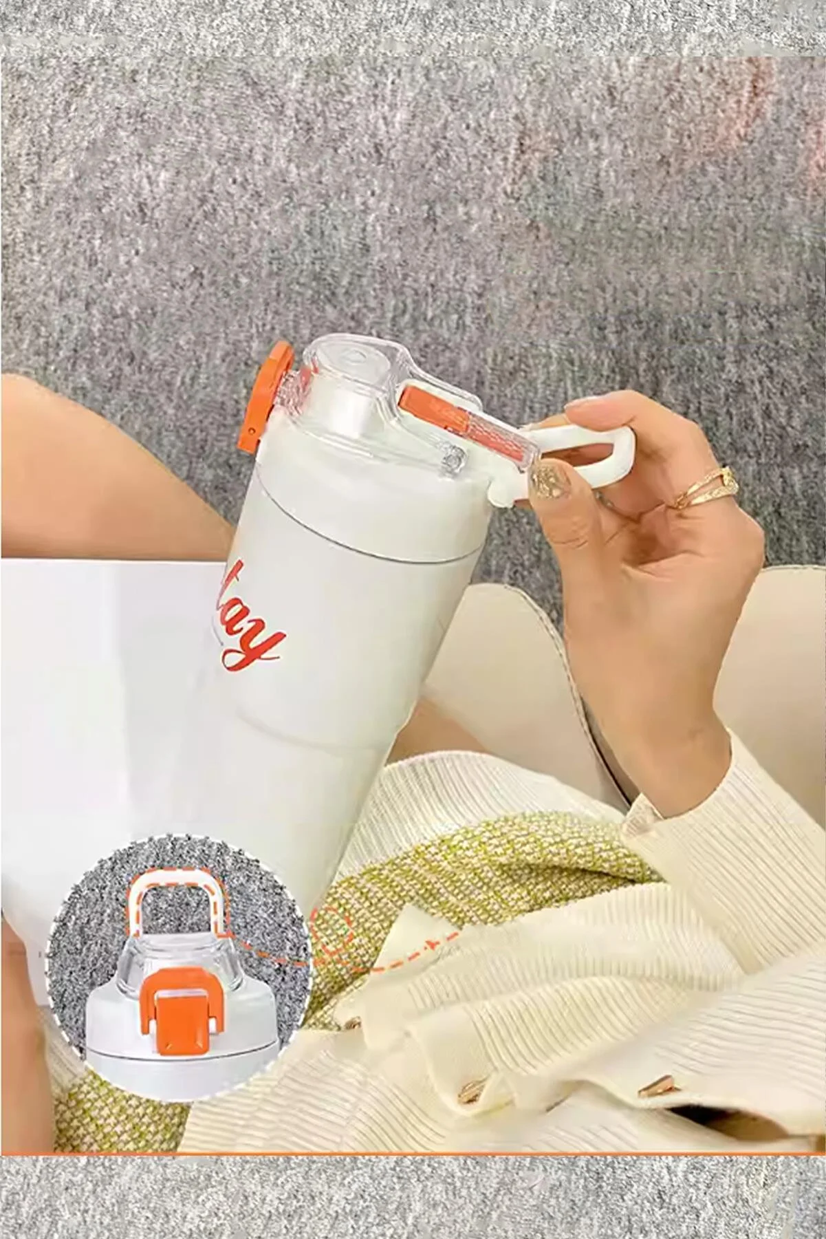 SHOTAY Premium Matte Sport Tumbler with Pop-Up Straw