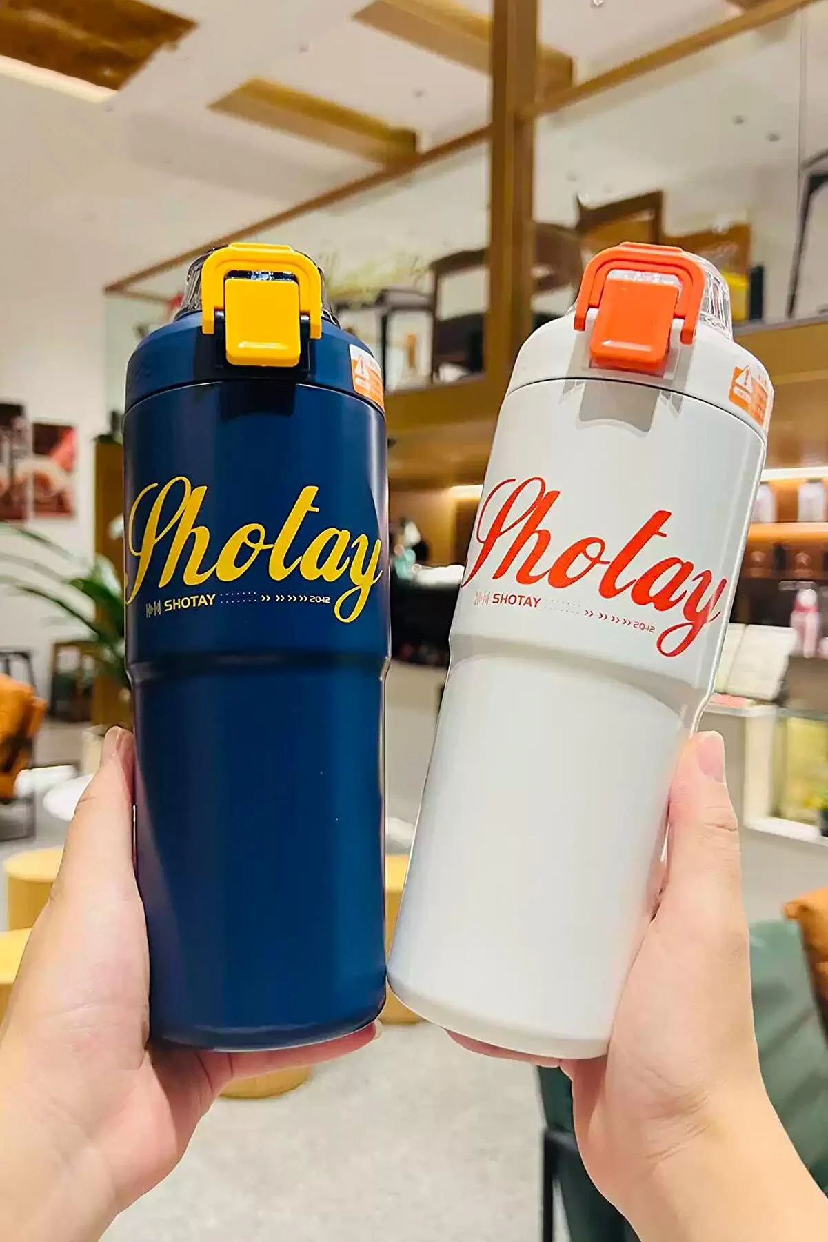 SHOTAY Premium Matte Sport Tumbler with Pop-Up Straw