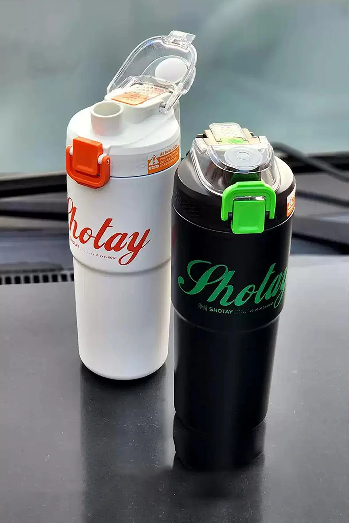 SHOTAY Premium Matte Sport Tumbler with Pop-Up Straw