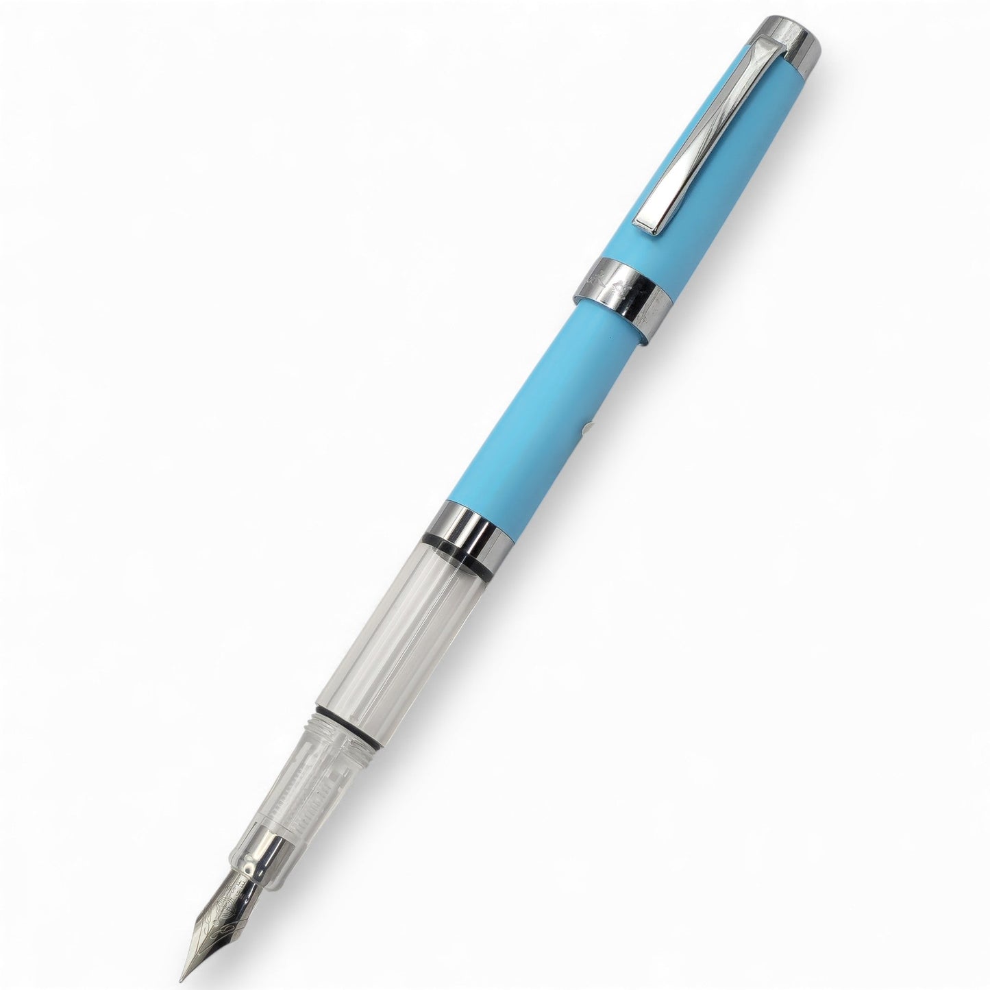 Modern Pastel Demonstrator Fountain Pen – Transparent Barrel, Spring-Action Filling Mechanism, Fine Precision Nib
