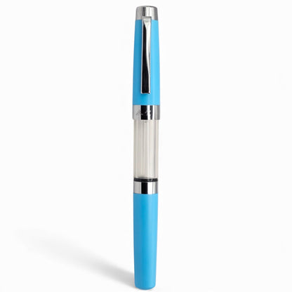 Modern Pastel Demonstrator Fountain Pen – Transparent Barrel, Spring-Action Filling Mechanism, Fine Precision Nib
