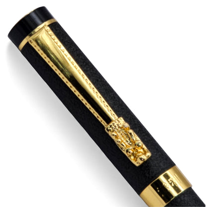 Textured Matte Black & Gold Ornate Executive Pen