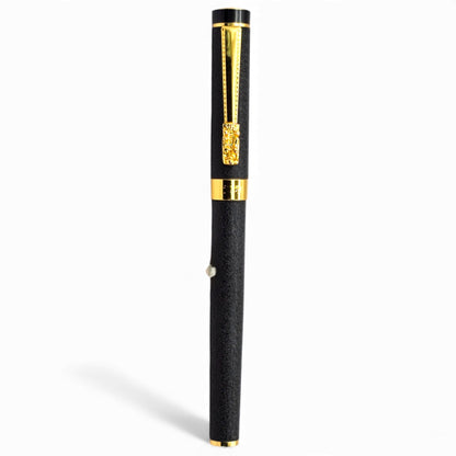 Textured Matte Black & Gold Ornate Executive Pen