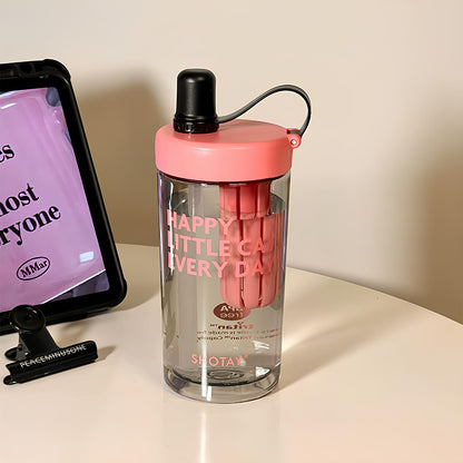 SHOTAY Water Bottle with Pop-Up Straw & Tea Infuser – ST 7164- 450ML