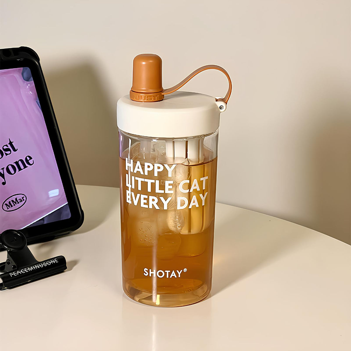 SHOTAY Water Bottle with Pop-Up Straw & Tea Infuser – ST 7164- 450ML