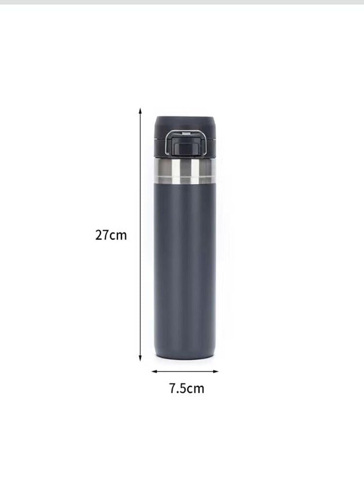 Venti Bliss Graphics 500 mL Stainless Steel|ss304| Vacuum Insulated Water Bottle, 12hrs Thermos Flask, Leak Proof, Wide Mouth & Strap, for Home, Office, Sports, School & Outdoor uses (Slim White)