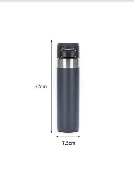 Venti Bliss Graphics 500 mL Stainless Steel|ss304| Vacuum Insulated Water Bottle, 12hrs Thermos Flask, Leak Proof, Wide Mouth & Strap, for Home, Office, Sports, School & Outdoor uses (Slim White)