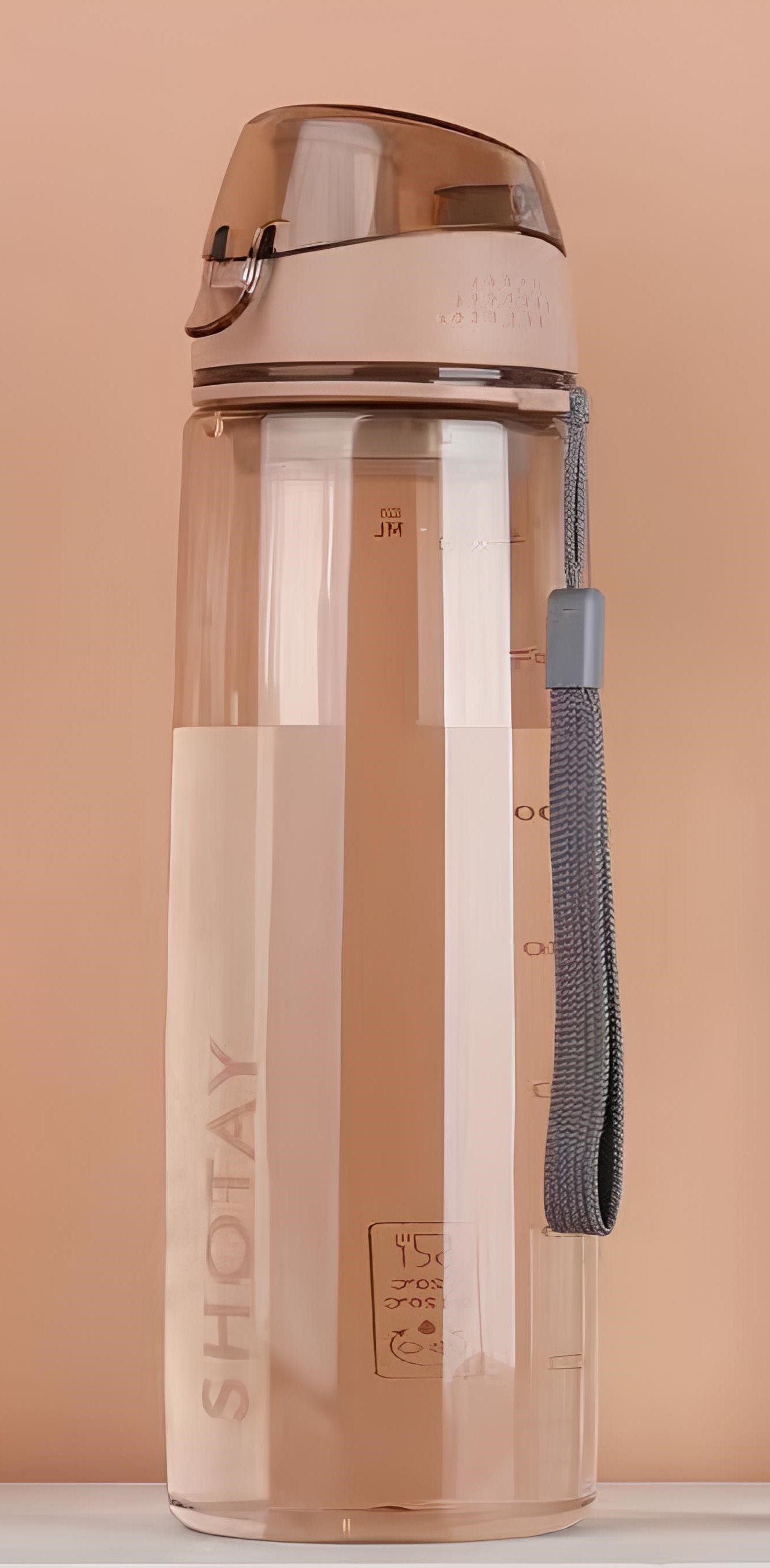 SHOTAY Premium Unbreakable Sports Water Bottle with Fruit & Tea Infuser – Leak-Proof Flip-Top Flask with Lanyard & Measurement Markers for Gym, Office & Outdoors ST 6900