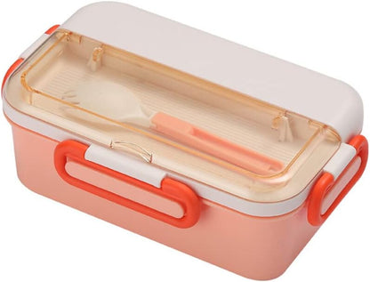 Rabbit Plastic Leakproof BPA Free Lunch Box with Spoon - Keep Your Food Fresh and Organized for Adults and Kids - Bpa-Free, Microwave and Dishwasher Safe (Multicolor) (1100ML, Green,Orange,Purpel)