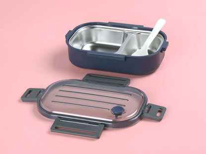Leak-Proof Modular Lunch Box with Clear Lid & Spork