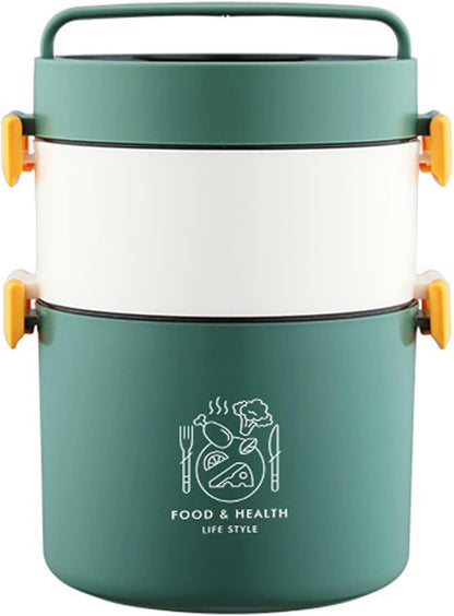 2 Tier Tiffin Lunch Box for Office and School 1350ML Round BPA Free Leak Proof (1350 ML, 2 Tier, Pink,)