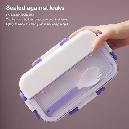 Rabbit Plastic Leakproof BPA Free Lunch Box with Spoon - Keep Your Food Fresh and Organized for Adults and Kids - Bpa-Free, Microwave and Dishwasher Safe (Multicolor) (1100ML, Green,Orange,Purpel)