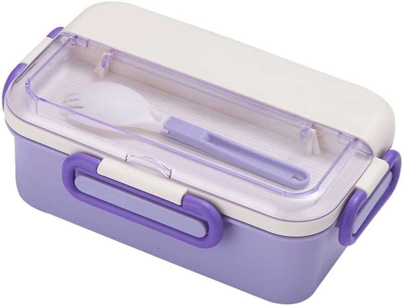 Rabbit Plastic Leakproof BPA Free Lunch Box with Spoon - Keep Your Food Fresh and Organized for Adults and Kids - Bpa-Free, Microwave and Dishwasher Safe (Multicolor) (1100ML, Green,Orange,Purpel)