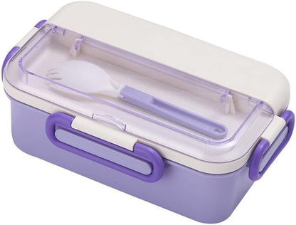 Rabbit Plastic Leakproof BPA Free Lunch Box with Spoon - Keep Your Food Fresh and Organized for Adults and Kids - Bpa-Free, Microwave and Dishwasher Safe (Multicolor) (1100ML, Green,Orange,Purpel)