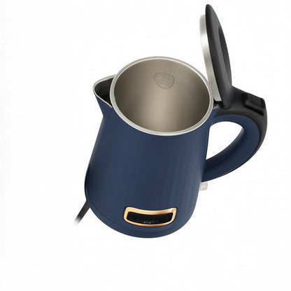 Electric Kettle, Black, Stainless Steel, 2 Litre Capacity, 1600W, Auto Cut-Off, 360 Degree Rotating Base, Safety Lock Lid Blue