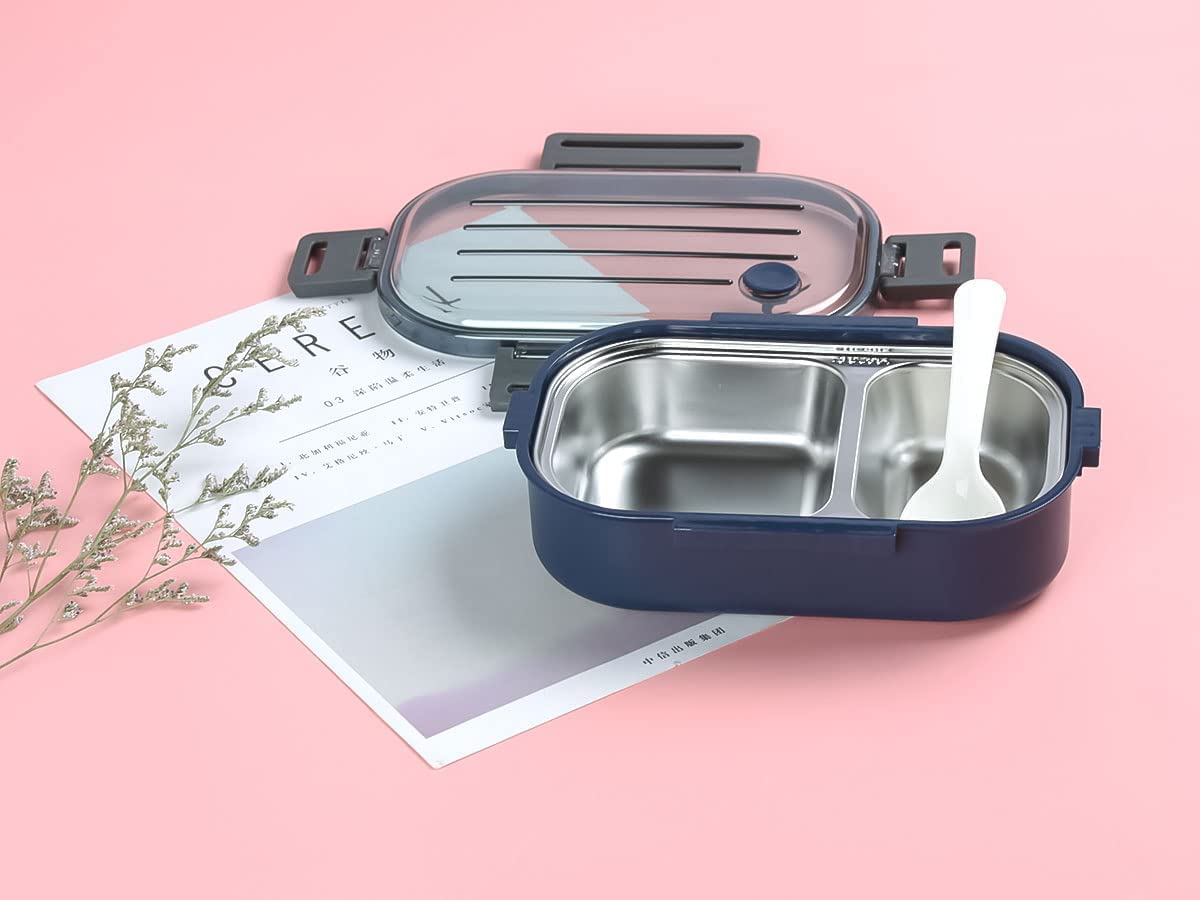 Leak-Proof Modular Lunch Box with Clear Lid & Spork