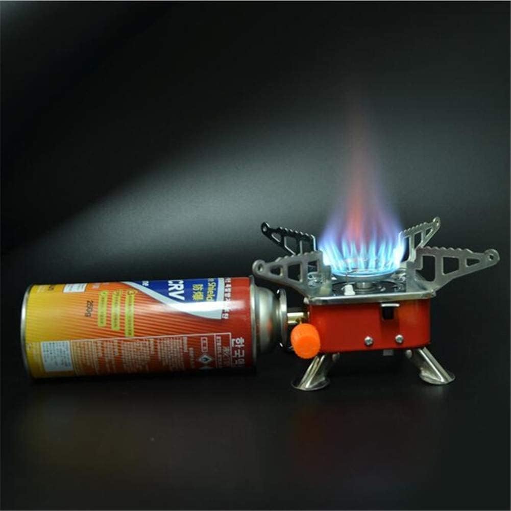 THE VENTI Portable Gas Stove Mini Portable Square-Shaped 2800W Gas Butane Burner Camping Stove travelling Stainless Steel Cooking Stove Folding Furnace Stove with Storage Bag