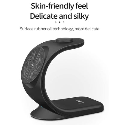 3 in 1 Magnetic Wireless Charger Stand, Sailboat Design Charging Stand Compatible with MagSafe Stand for iPhone 13, 12, Pro Max, Mini, iWatch 2-7, and AirPods3/2/ Pro (Black)