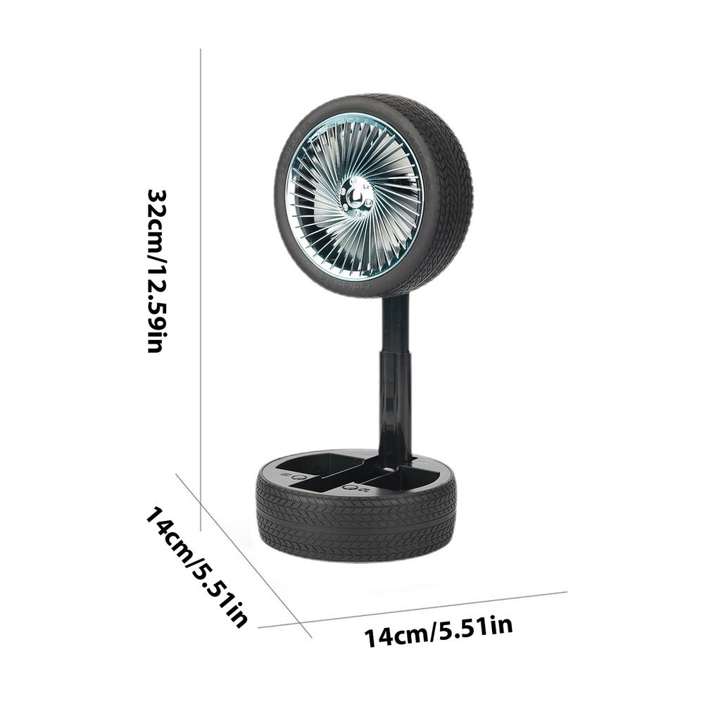 Rechargeable Tyre Shaped Electric Fan – Portable & Powerful Desk Fan