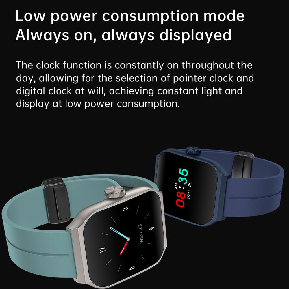 THE VENTI MediaTek Smart Watch 1.96inch Super AMOLED 3D Flexible Design Screen Bluetooth Calling Heart Rate IP67 Waterproof Smartwatch for Android iOS (1.96", White)