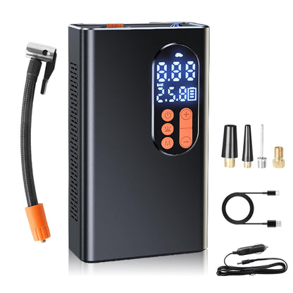 Tire Inflator Portable Air Compressor-150 PSI Tire Pump-Cordless Tire Inflation with Dual Screen Pressure Gauge Emergency Light for Car, Motor, Bike, Ball,Kayak