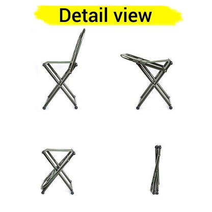 Venti Foldable Camping Chair, Heavy Duty Outdoor Portable Lightweight Folding Stool, Fishing Hiking Beach Picnic Stool Collapsible Camping Stool Mini for Travel Garden Chair (Silver)