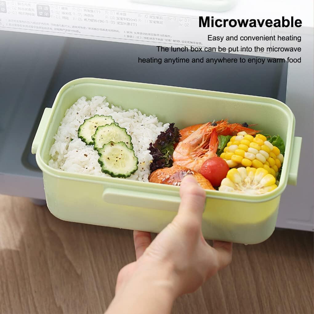Rabbit Plastic Leakproof BPA Free Lunch Box with Spoon - Keep Your Food Fresh and Organized for Adults and Kids - Bpa-Free, Microwave and Dishwasher Safe (Multicolor) (1100ML, Green,Orange,Purpel)
