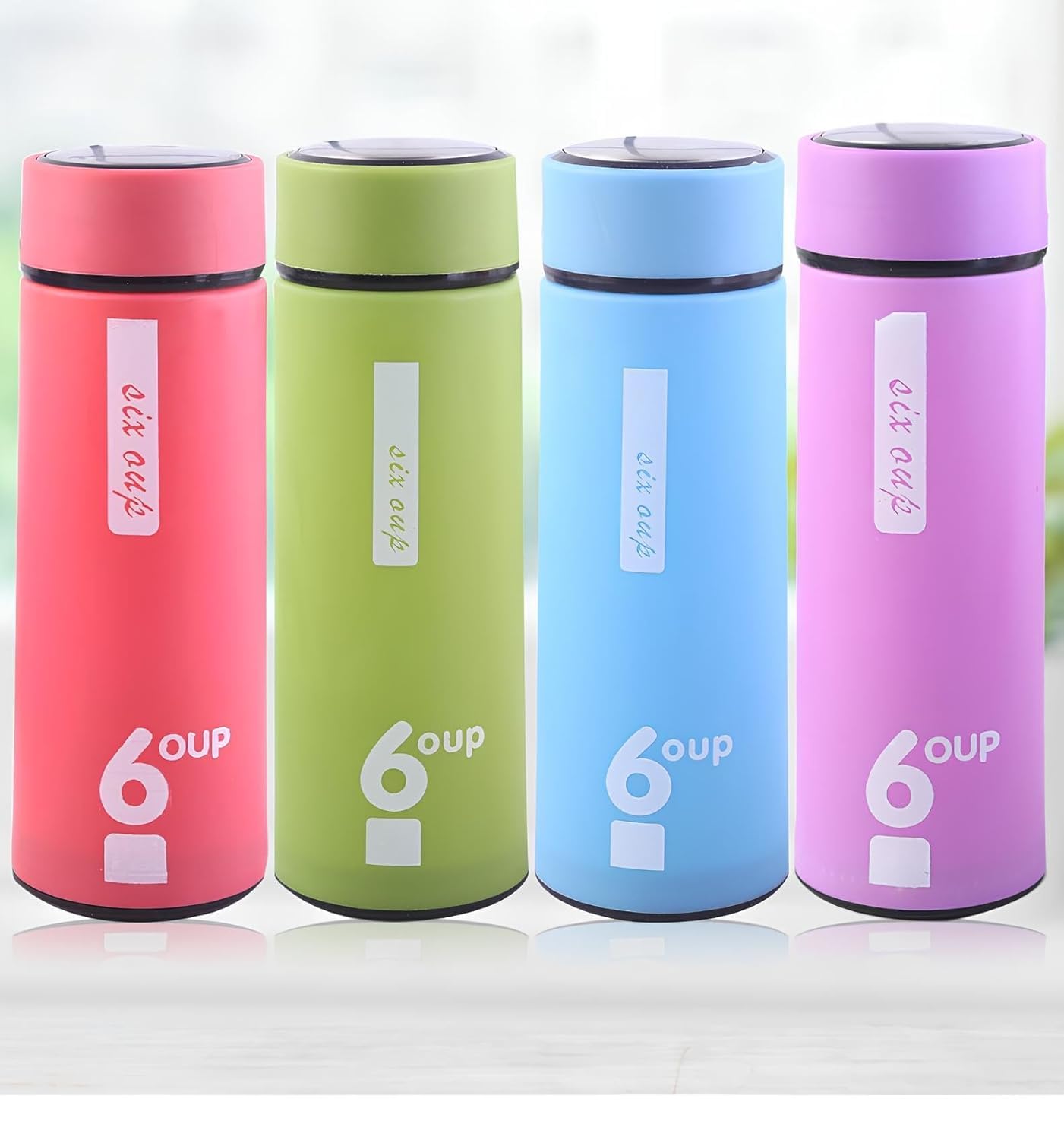 Venti Flower Water Bottle for Kids – Cute and Stylish Water Bottle with Anti-Leak Proof Cap, School Water Bottle for Kids, Boys and Girls (Pack of 2)(Random Colour Will be Shipped)