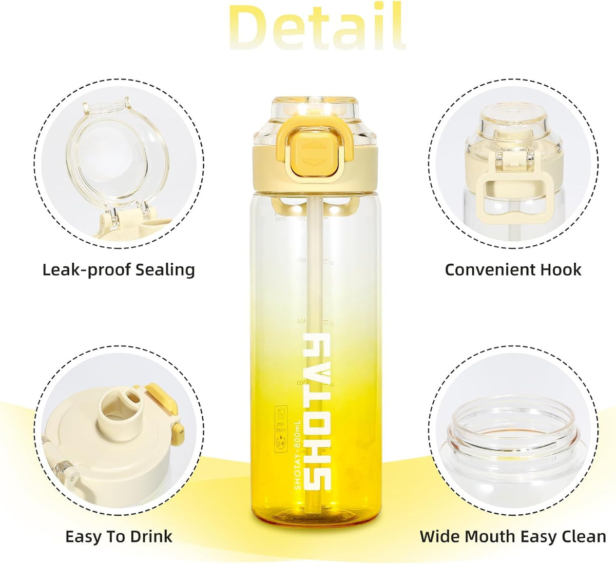 SHOTAY Gradient Dual-Drink Sports Water Bottle (800ml)ST 7256