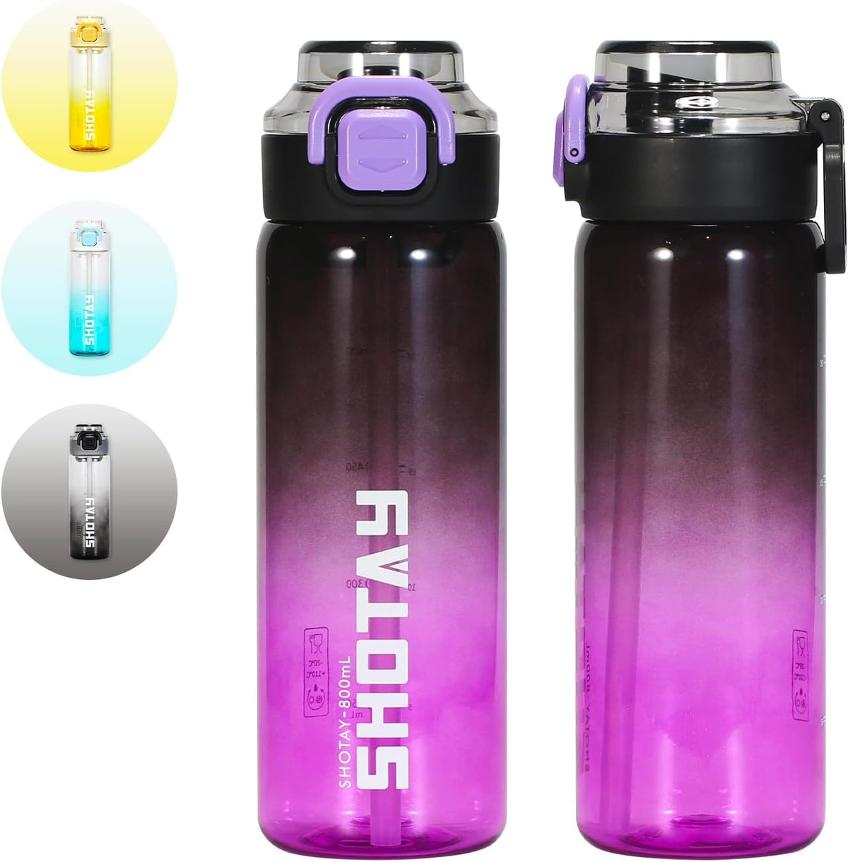 SHOTAY Gradient Dual-Drink Sports Water Bottle (800ml)ST 7256