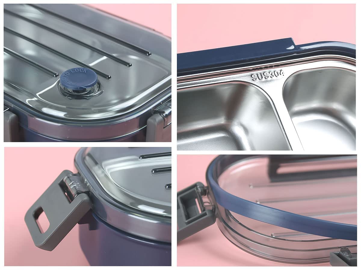 Leak-Proof Modular Lunch Box with Clear Lid & Spork