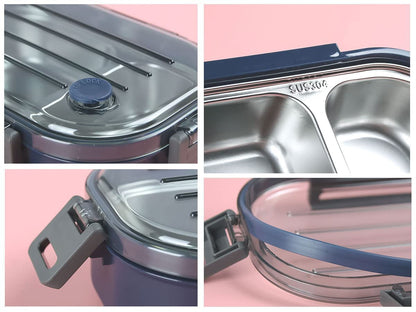 Leak-Proof Modular Lunch Box with Clear Lid & Spork