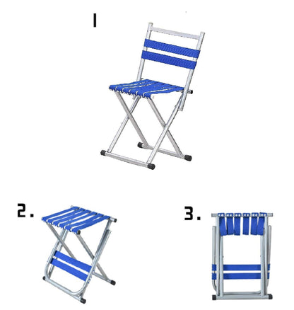 Venti Foldable Camping Chair, Heavy Duty Outdoor Portable Lightweight Folding Stool, Fishing Hiking Beach Picnic Stool Collapsible Camping Stool Mini for Travel Garden Chair (Silver)