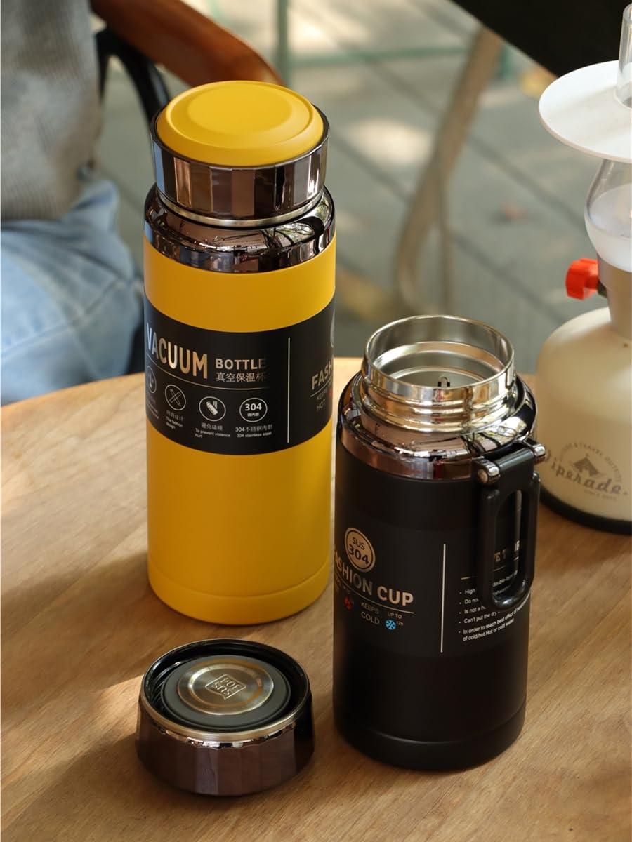 Venti Diamond Thermos Flask |SS304|for Tea Coffee Hotwater for 24Hours for School Office Travel Home Leak Proof 600/1100ML|BPA Free 100%| (1100ML, Red)