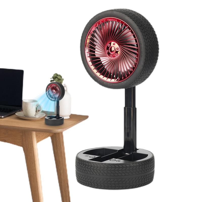 Rechargeable Tyre Shaped Electric Fan – Portable & Powerful Desk Fan