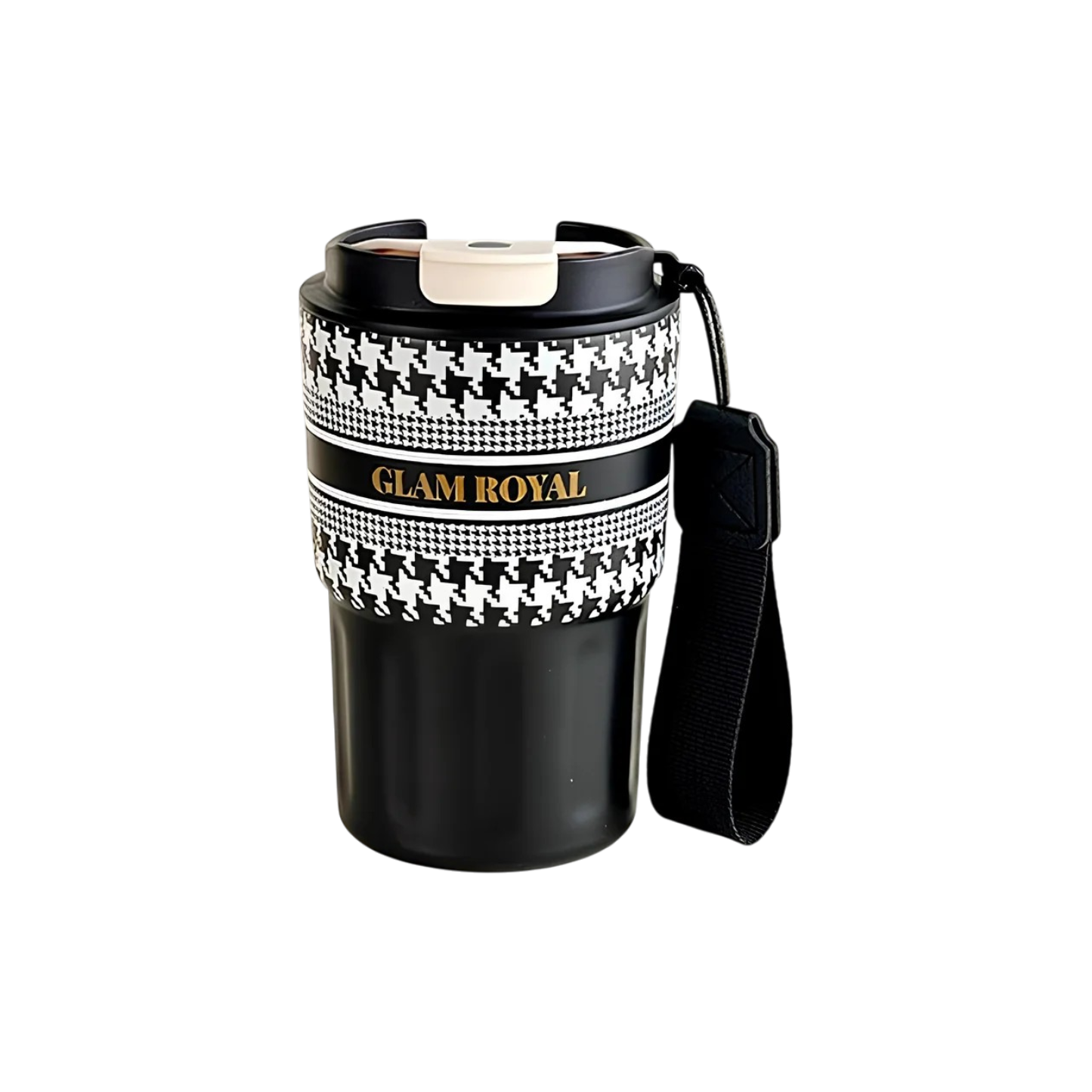 SITAYURI Glam Royal Houndstooth Insulated Tumbler Coffee Cup