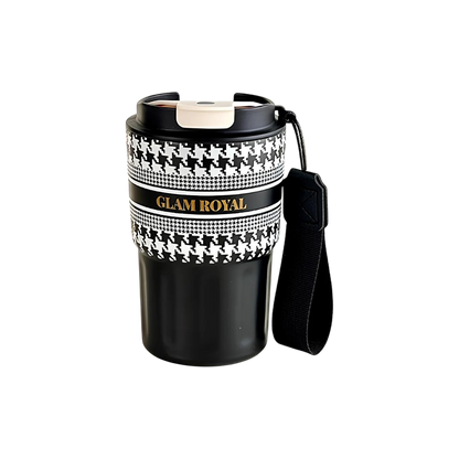 SITAYURI Glam Royal Houndstooth Insulated Tumbler Coffee Cup
