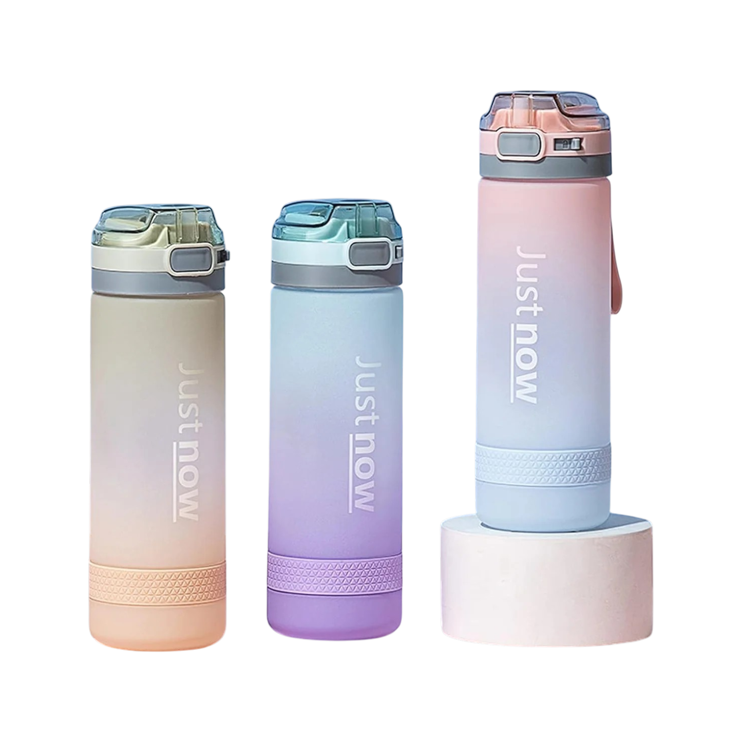 "Just now" Gradient Frosted Straw Water Bottle