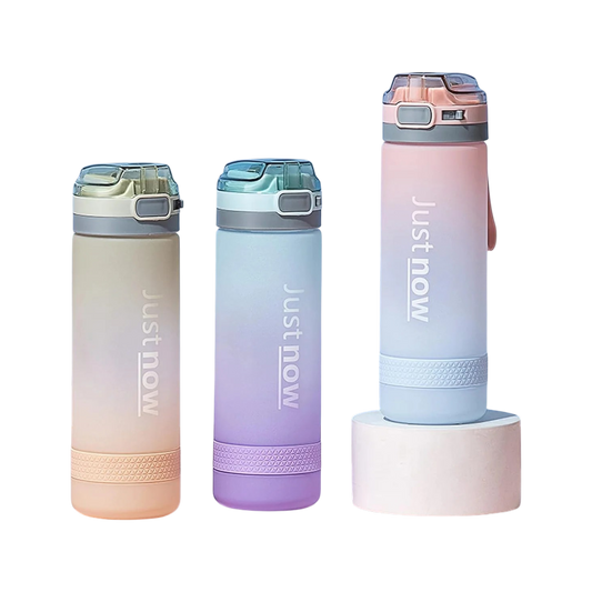 "Just now" Gradient Frosted Straw Water Bottle